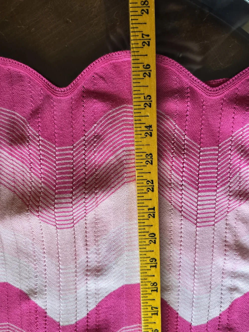 Ming Wang Pink Pointelle Chevron Knit Long-Sleeve Top Petite XL